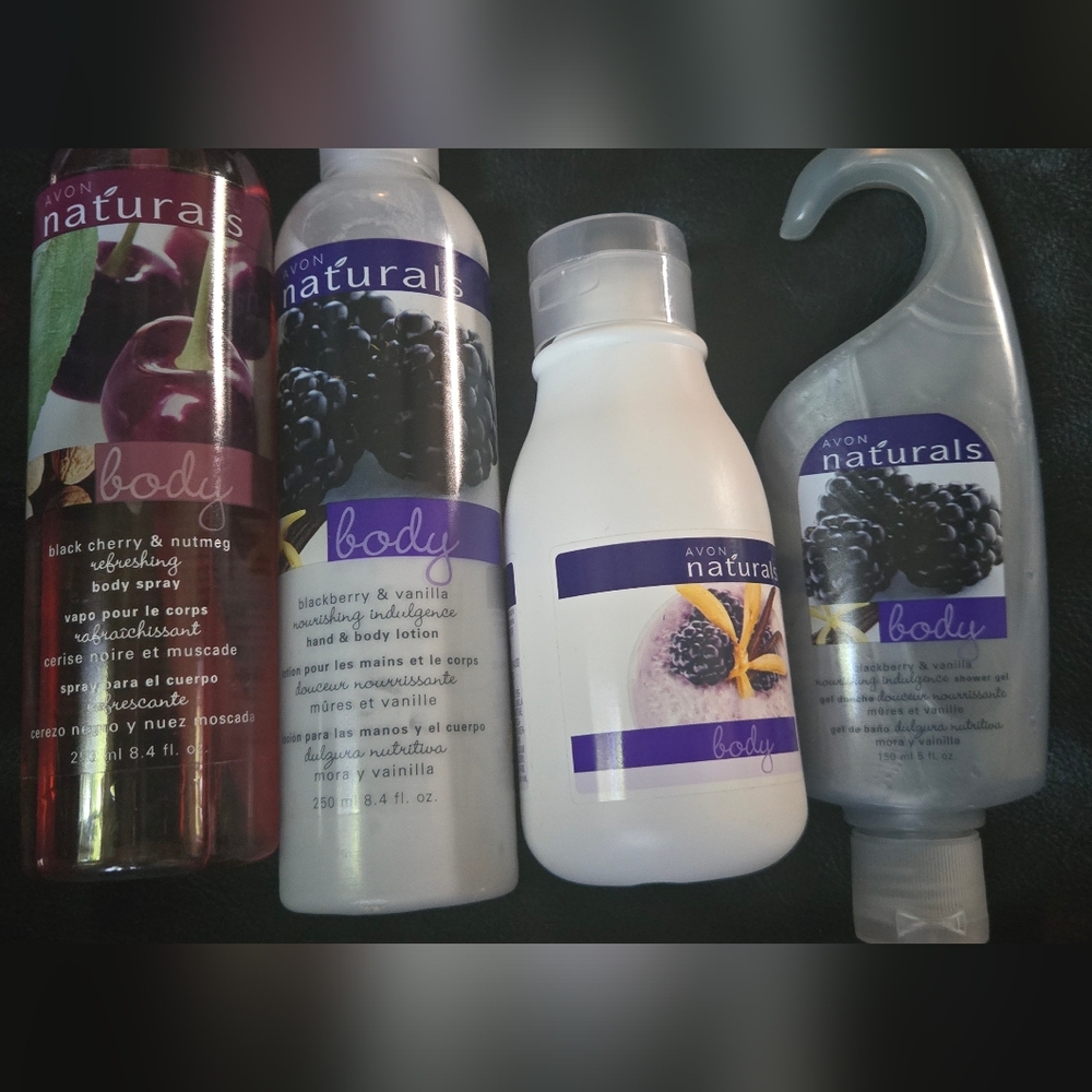 Avon Naturals Blackberry & Vanilla Set Full Size 8.4floz - Picture 6 of 8